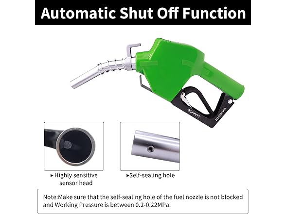 BORRITT 3/4" Auto Shut-Off Fuel Nozzle
