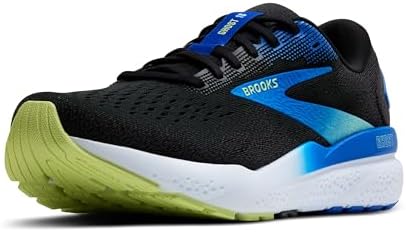 Brooks Ghost 16 Men's Shoes Black/Cobalt/Neo Yellow Size 12