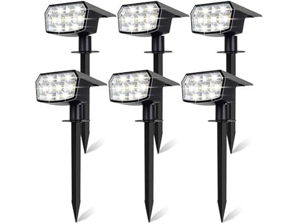 Sucolite 6-Pack Solar Spot Lights Outdoor Waterproof IP65
