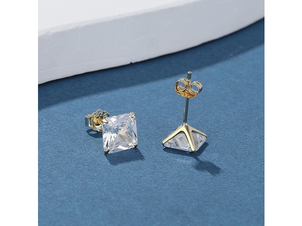 3.00 CTTW Square Stud Earring
