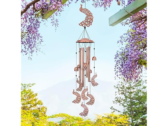 EZTZEN Peacock Wind Chimes