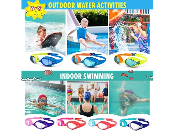 OutdoorMaster Kids Swim Goggles 2 Pack