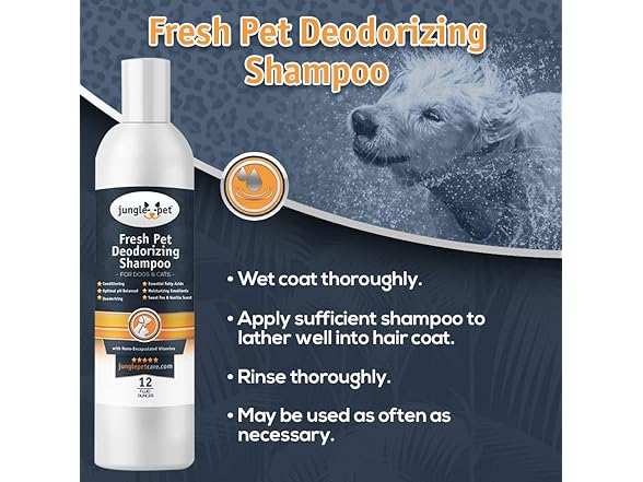 Jungle Pet Deodorizing Dog Shampoo, 16oz