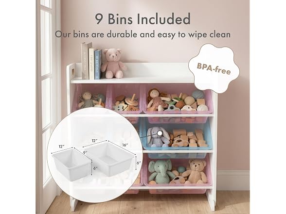 Humble Crew Toy Organizer Display 9 Bins Pastel