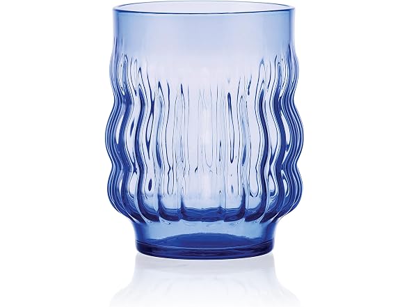 Mikasa Waves Colorful Optic Stackable Rocks Glasses, Set of 4