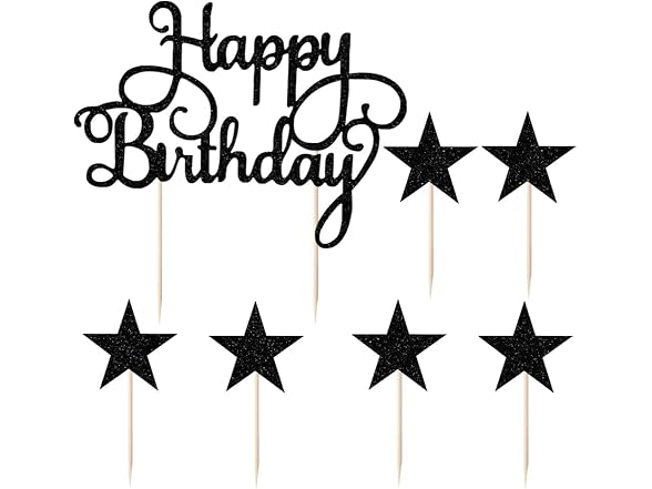  7 ct Backflash Happy Birthday Topper