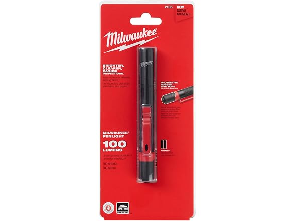 Milwaukee 2105 Aluminum 100-Lumen Pen Light with Clip