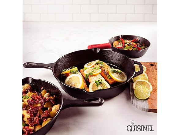 Cuisinel Cast Iron Set 8/10/12in