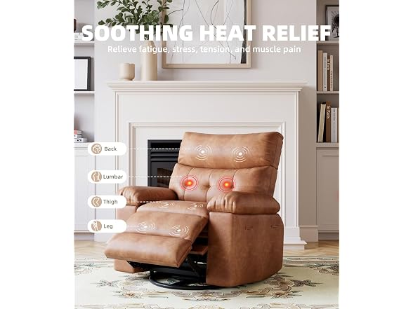 GarveeHome Recliner Heat Massage Coffee