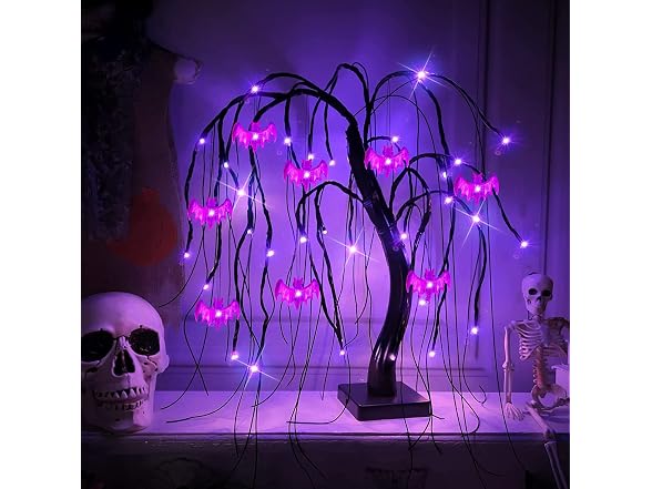 TURNMEON 24 Inch 32 LED Halloween Willow Tree