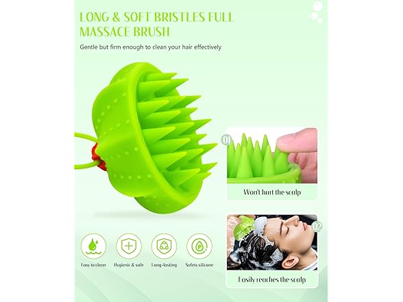 ROMI FLORIA Silicone Scalp Massager Shampoo Brush