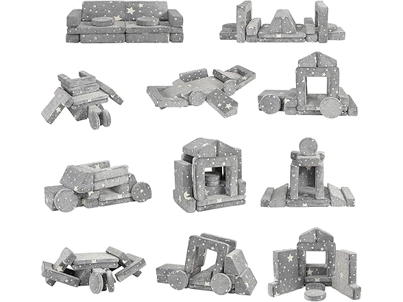 GIMMYFIVE Kids 12pc Modular Couch Grey