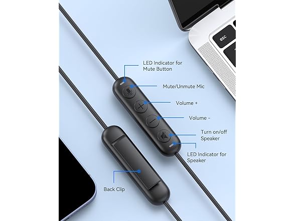 EMEET HS50 Wired Headset with Mic