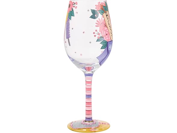 Designs by Lolita Best Hairstylist Ever Hand-Painted Wine Glass 15 oz.