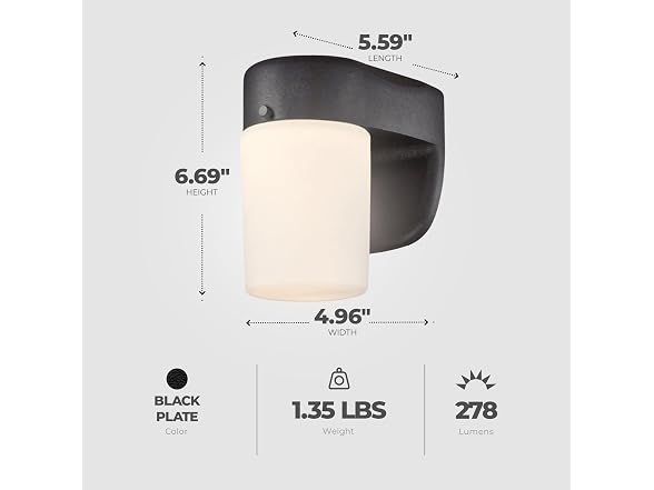 Westinghouse One-Light Dimmable LED Outdoor Wall Fixture