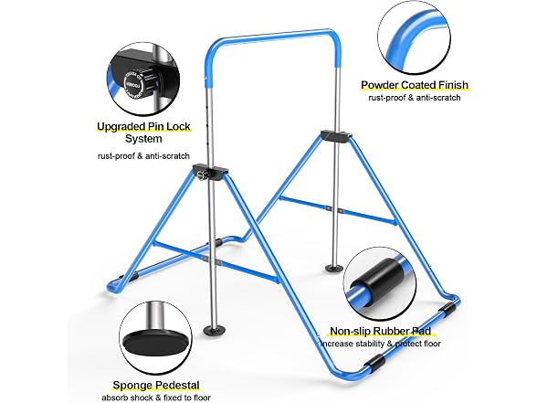 Safly Fun Gymnastics Bar for Kids 3-9,