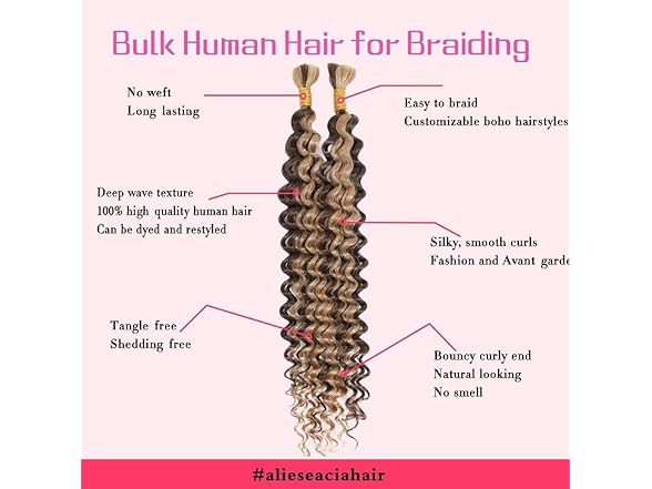 Highlight Deep Wave Bulk Human Hair