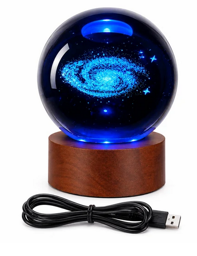3D Galaxy Crystal Ball USB Powered Lamp - Gallery 3