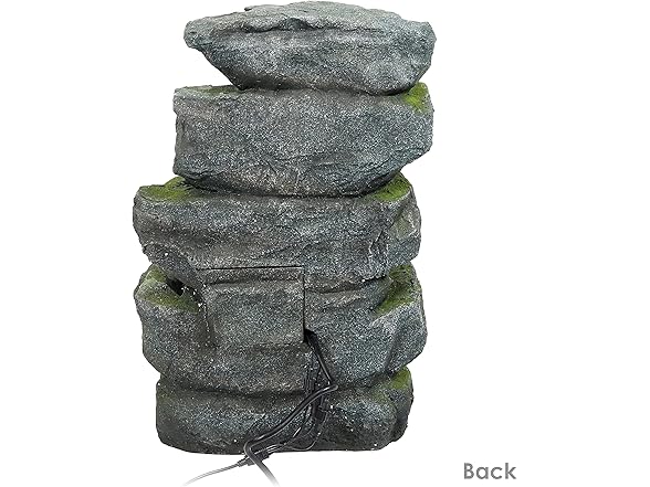 Sunnydaze 23-Inch Stone Waterfall Outdoor Tiered Fountain