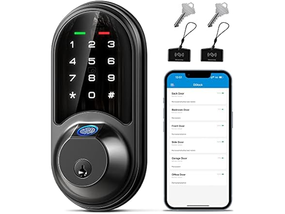 Veise RZ07 Smart Lock, Fingerprint Door Lock