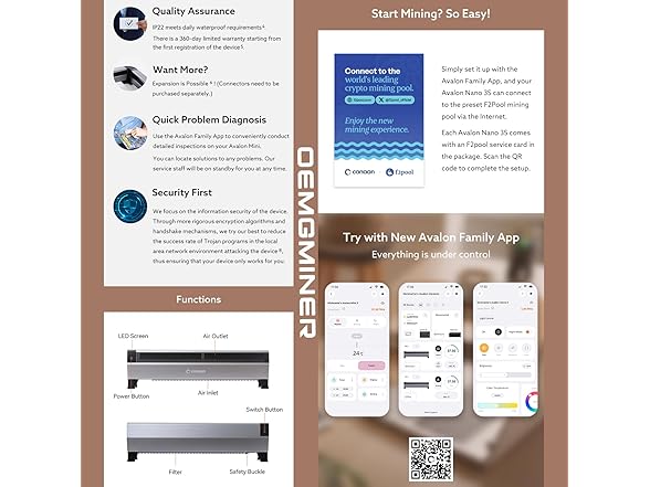 Canaan Avalon Mini 3 BTC Miner 37.5TH