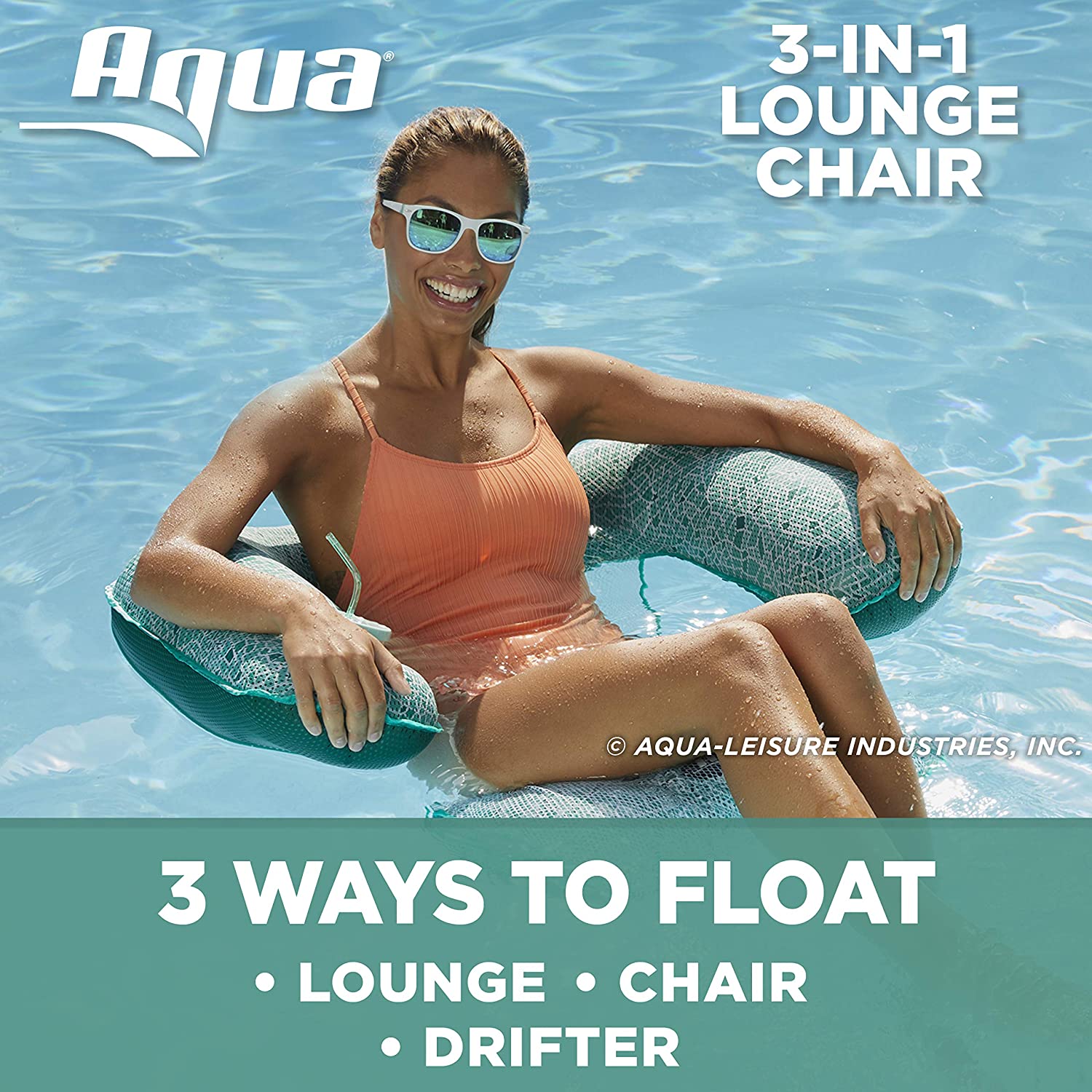 Aqua Mosaic Pool Float Green - Gallery 8