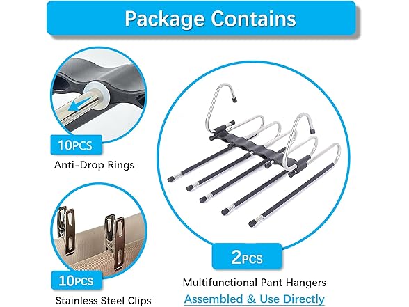 Magic Pants Space Saving Hangers, 2 Pack