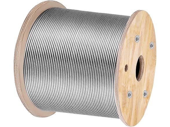 T316 1x19 Stainless Steel Cable 1/8" Cable Rail Wire Rope Aircraft Cab