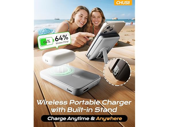 CHUSII Magsafe Portable Charger with Stand