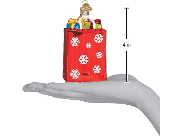 Old World Christmas Holiday Shopping Bag Ornament