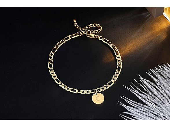 FOSIR Initial Gold Anklets