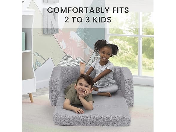 Delta Children Cozee Flip-Out Sherpa 2-in-1 Convertible Sofa to Lounger