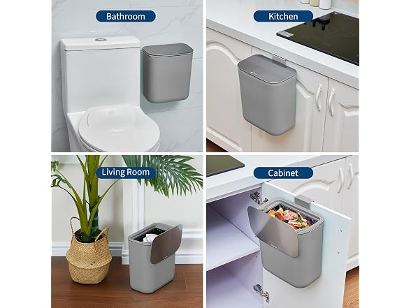 Compost Bin Kitchen for Countertop or Under Sink,2.4 Grey