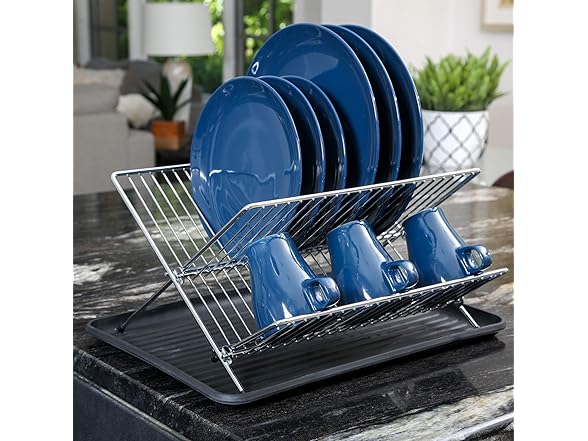 Smart Design Folding Dish Drainer Rack
