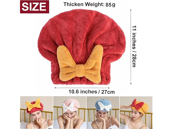 2Pcs Microfiber Hair Drying Cap Ultra