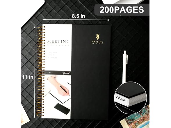 Meeting Notebook for Work with Action Items Hardcover