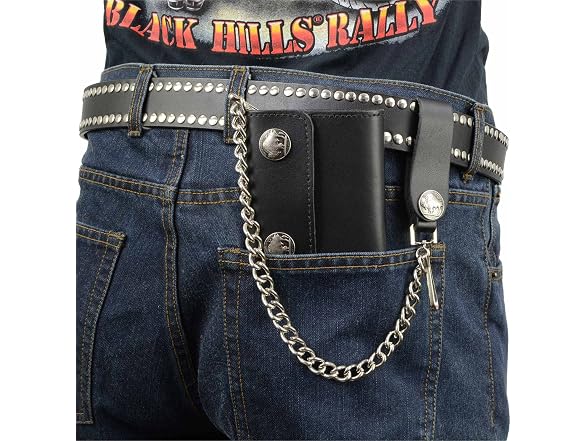Milwaukee Leather Men's Genuine Leather Tri-Fold Biker Wallet
