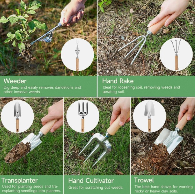 9-Piece Stainless Garden Tool Set w/ Bag - Gallery 5