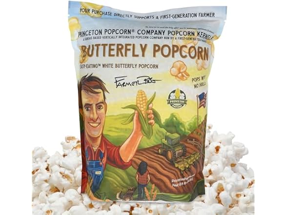White Butterfly Hulless Popcorn Kernels