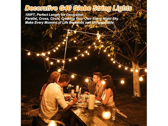Bosceos 200FT G40 Globe String Lights