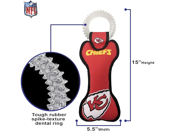 Pets First NFL Kansas City Chiefs Dental Dog TUG
