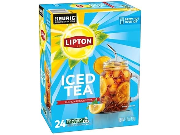 Lipton Unsweetened Black Iced Tea K-Cups 24-Pack