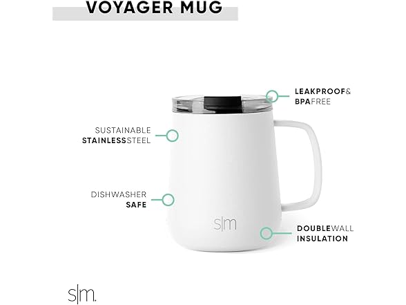 Simple Modern Travel Coffee Mug  12oz | Winter White