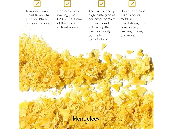 MENDELEEV STYLE 17 Oz Carnauba Wax Flakes