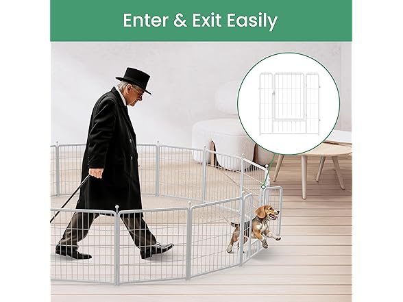 HealSmart Dog Playpen, 24"H, 8 Panels