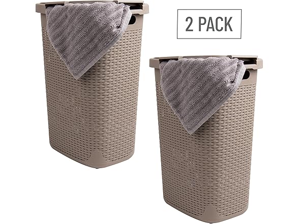Laundry Hamper 60L 2pk Tan