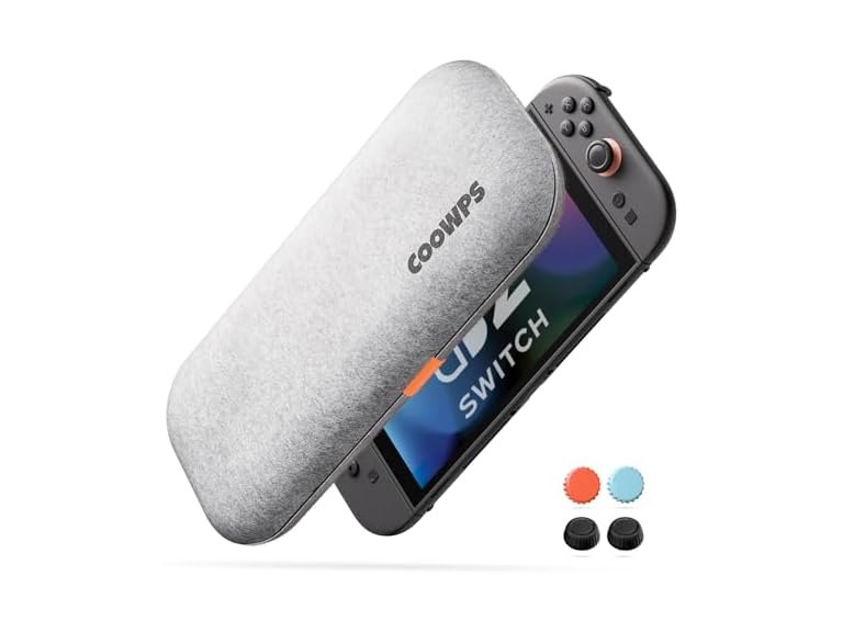 COOWPS Light Grey Nintendo Switch 2 Case