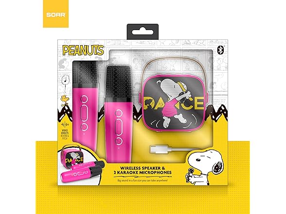 SOAR Peanuts Speaker & 2 Mics Black