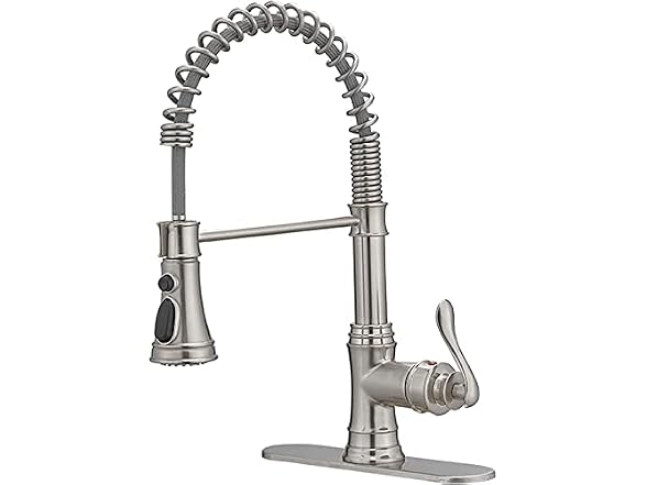 Kitchen Faucet with Pull Down Sprayer, Brushed Nic