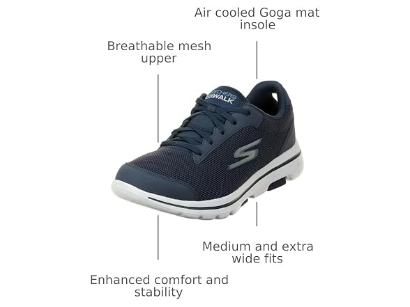 Skechers Men's Gowalk 5 Qualify, Navy/Blue, 10.5 X-Wide
